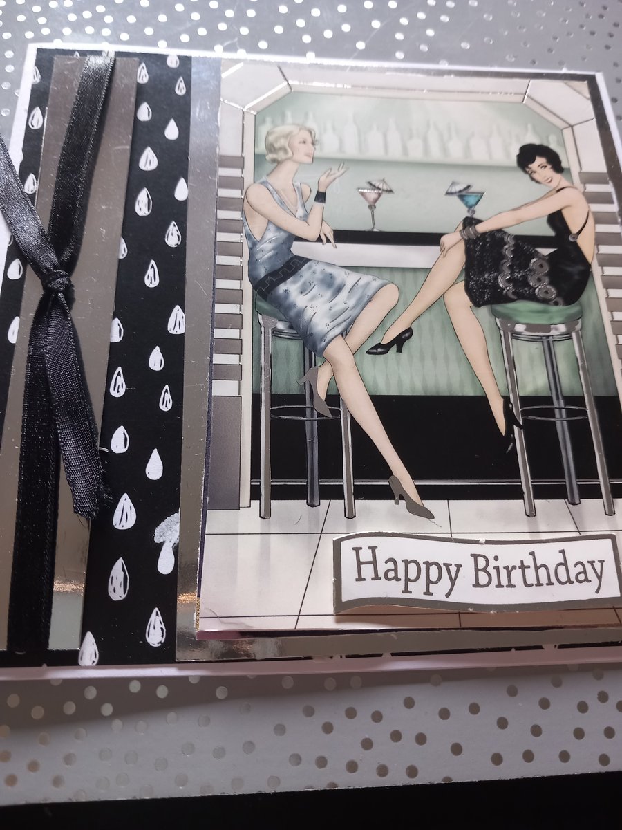 Art deco birthday cards, pack of 3 cards forwomen, birthday cards