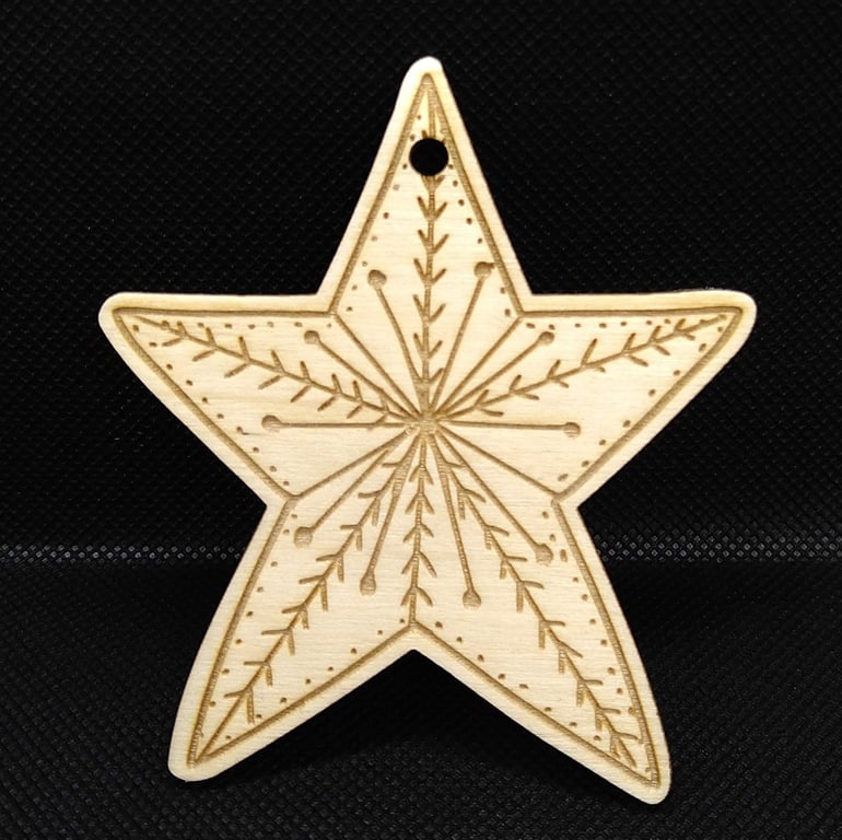 Star Burst, wooden hanging decoration can be personalised