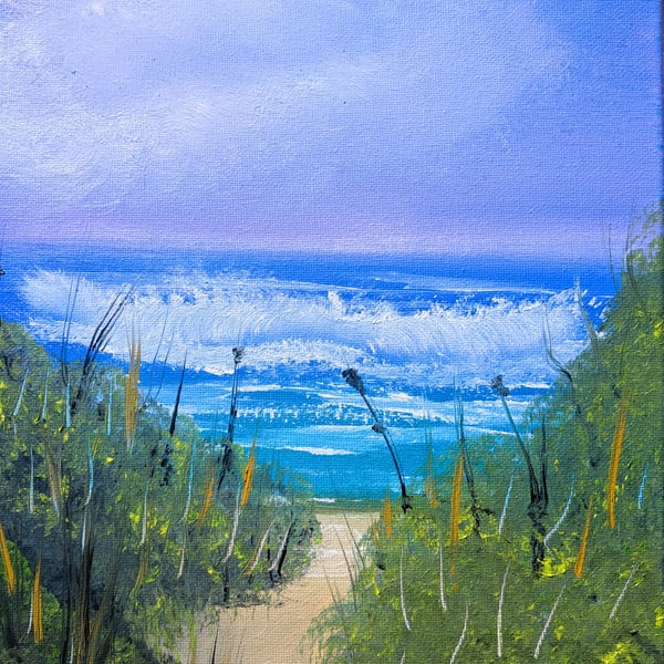 Original Painting, " A walk down to the beach" Wall Art