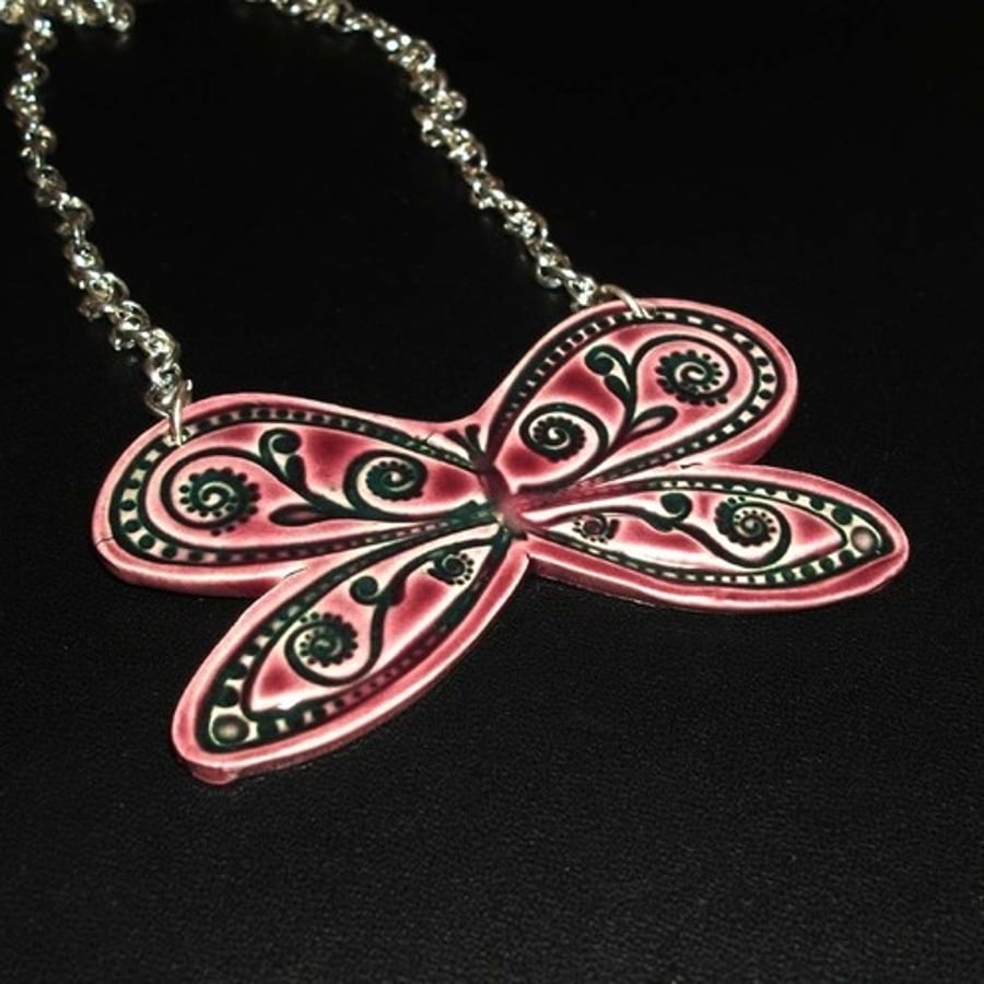 ceramic butterfly necklace
