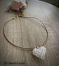 Beaded heart leather necklace 