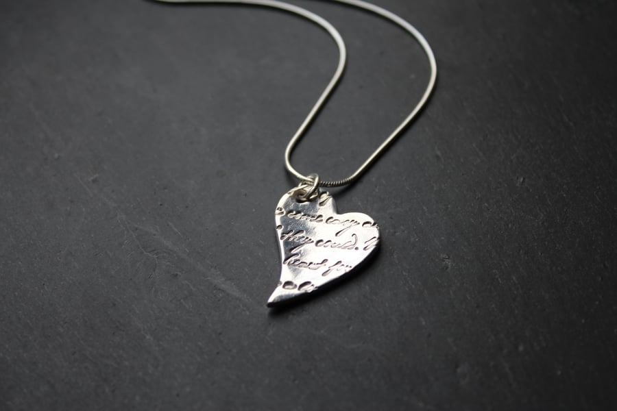 Silver Loveletter From The Heart Pendant