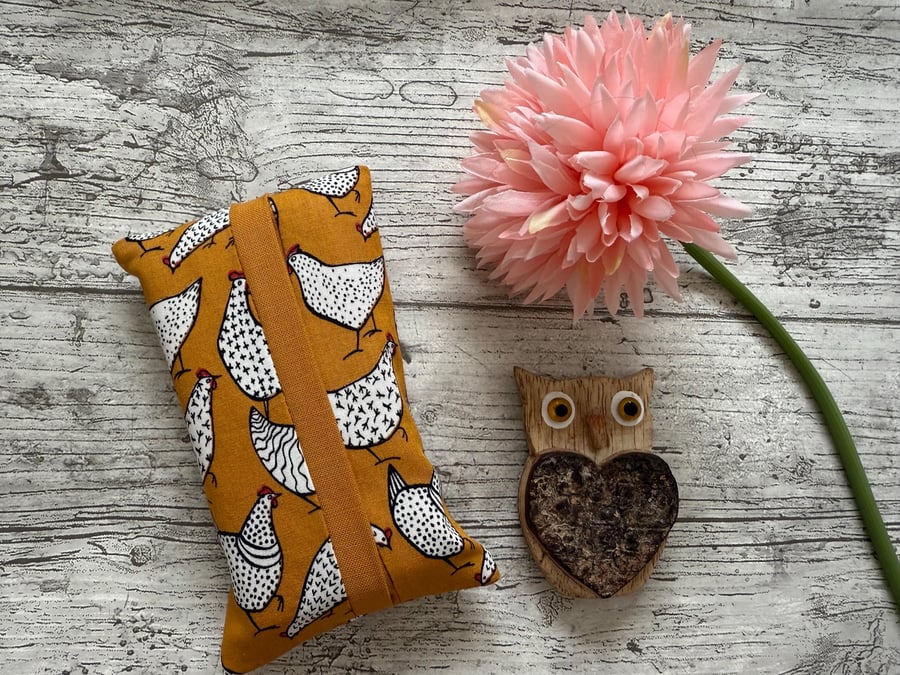 Fabric Pocket Tissue Holder - Travel Tissue Case - Reusable Tissue Pouch for Bag