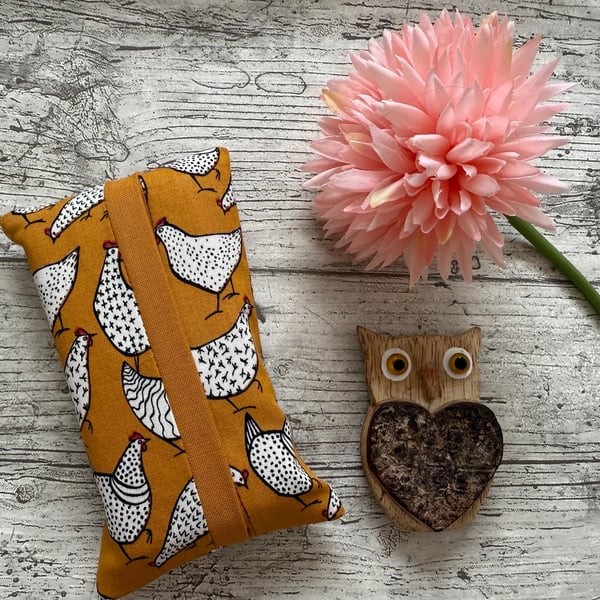 Fabric Pocket Tissue Holder - Travel Tissue Case - Reusable Tissue Pouch for Bag
