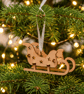 Mini Wooden Sleigh Christmas Decoration, Santa Sleigh Ornament - Image 1