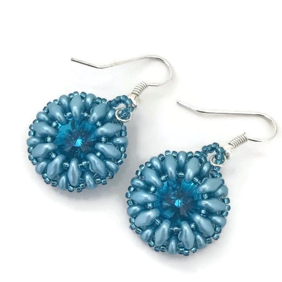 Gold Aqua Earrings