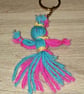 Wool yarn doll keyring x3