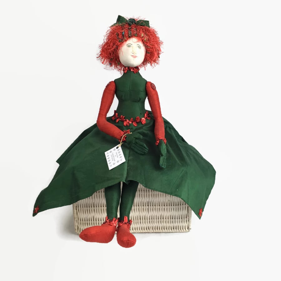 Hand made collectable cloth art doll - Holly