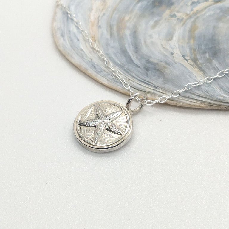 Starfish pendant charm necklace sterling silver handmade gift wrapped
