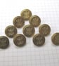 10 Small Gold Metal Shank Hepton Buttons - Image 3