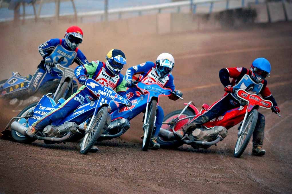 Reading Racers Speedway Motorcycle Action Photograph Print