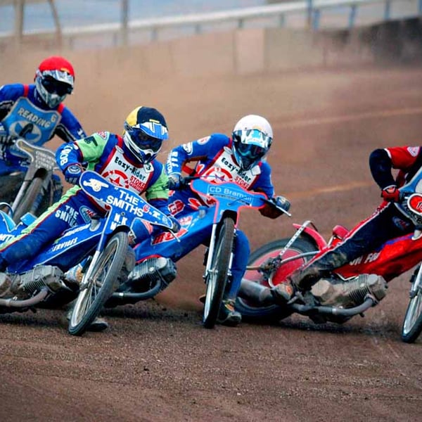 Reading Racers Speedway Motorcycle Action Photograph Print