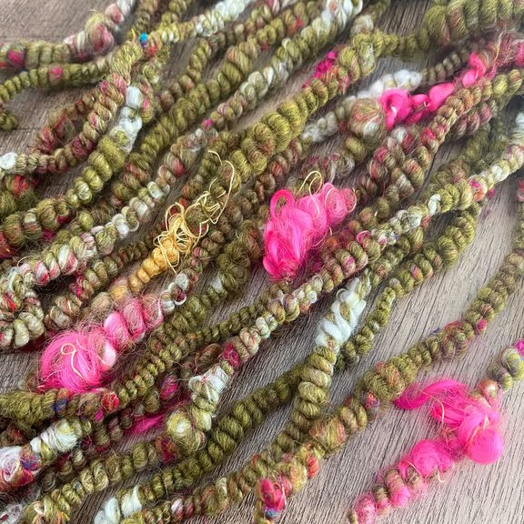 Art Yarn Handspun Corriedale and Polwarth