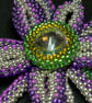 Festival handmade flower seed bead necklace with Crystals - Image 8