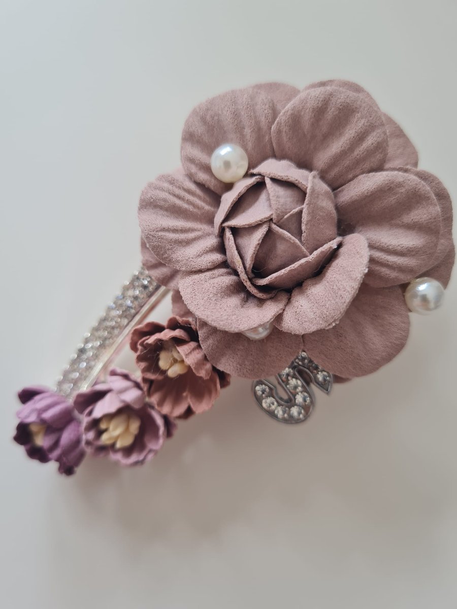 Dusty Rose barrette, hair clip, flower clips, big clip, handmade hair accessory