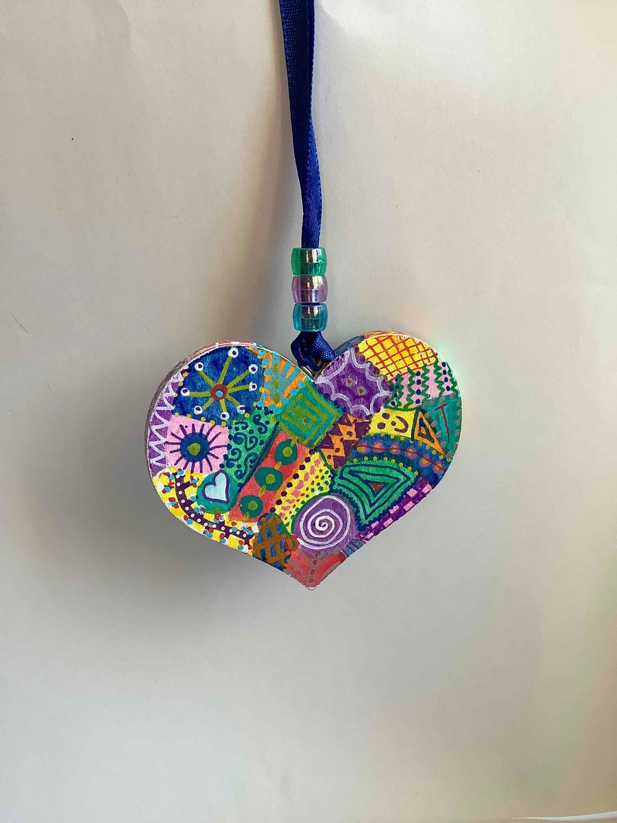 Hand painted abstract heart 