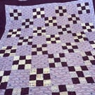 Lavender Drift Handmade 9-Patch Quilt