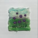 Allium picture,  Wool Felt and Embroidery 