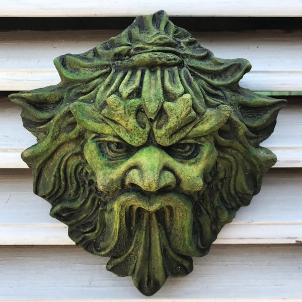 Demon Green Man Plaque plus Free Pocket Green Man