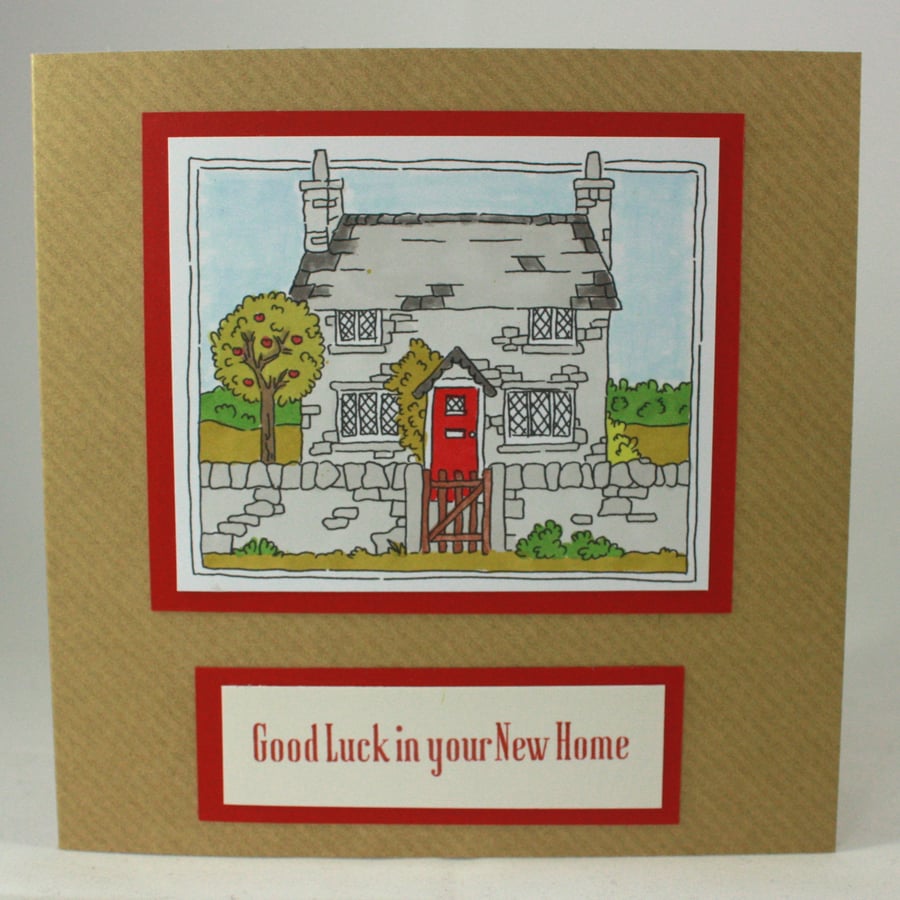 Handmade new home card - country cottage