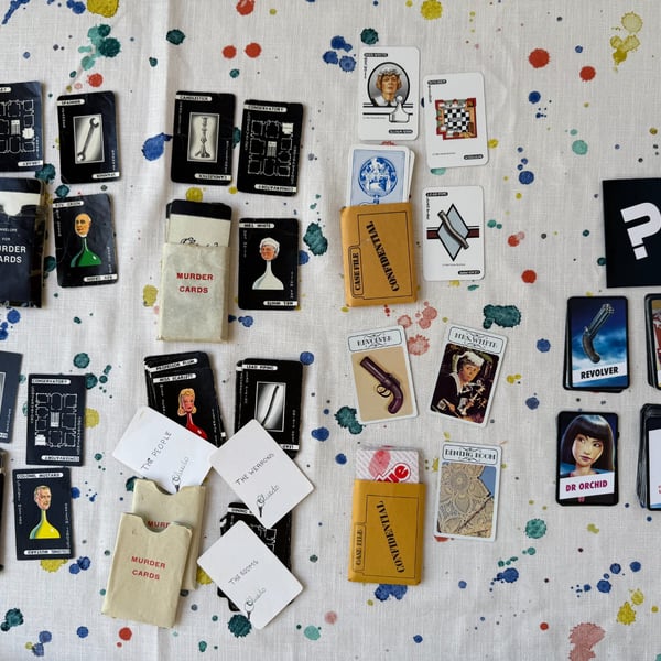 Vintage and Modern Cluedo Game Cards - Supplies For Reuse - Super Seconds