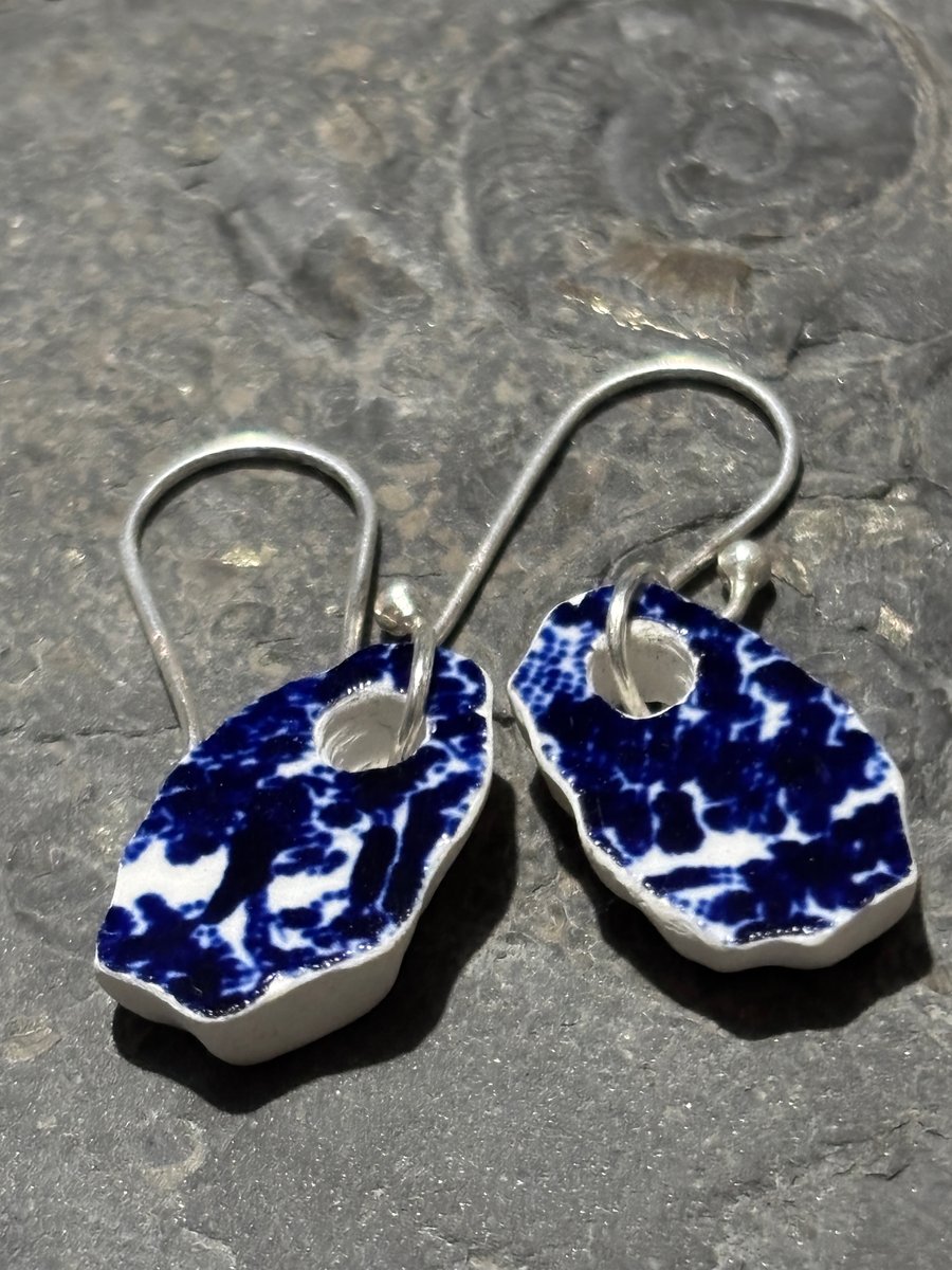 Handmade Drop Earrings, Ceramic, Unique Earrings, vintage, sustainable gifts.