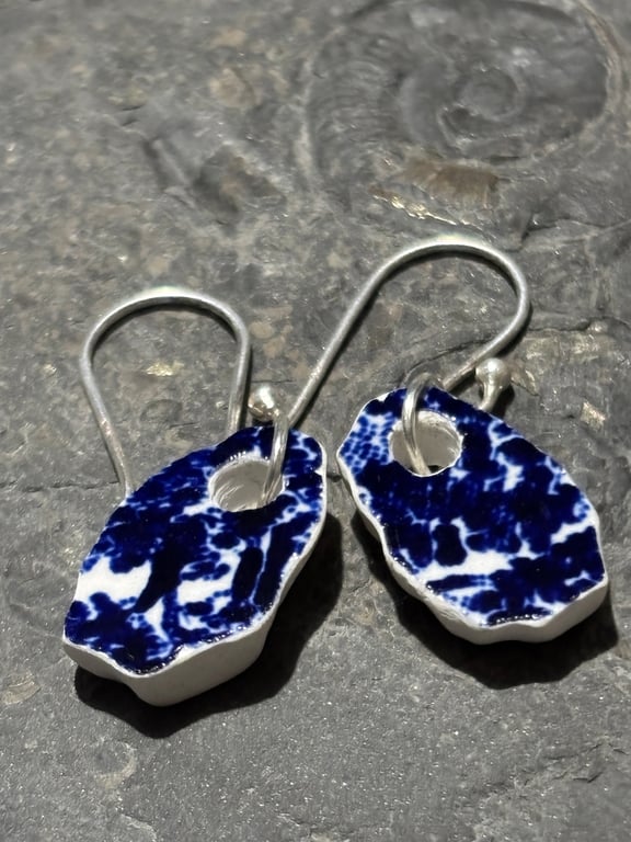 Handmade Drop Earrings, Ceramic, Unique Earrings, vintage, sustainable gifts.