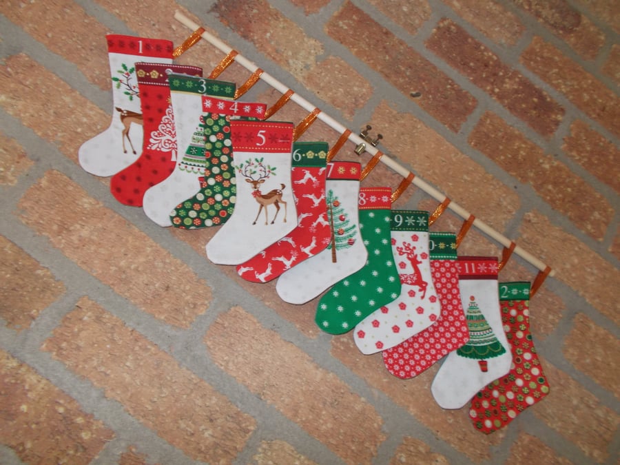 Advent Calendar - 24 individual stockings - Style 1
