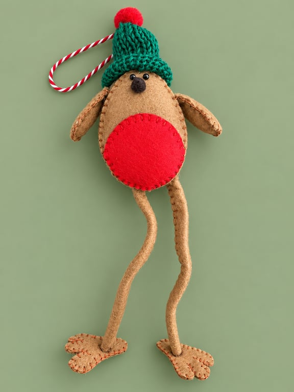Handmade Felt Christmas Robin Decoration