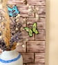 Rustic Wood Key Holder with Floating Shelf, Boho Hallway Hanging - Image 3