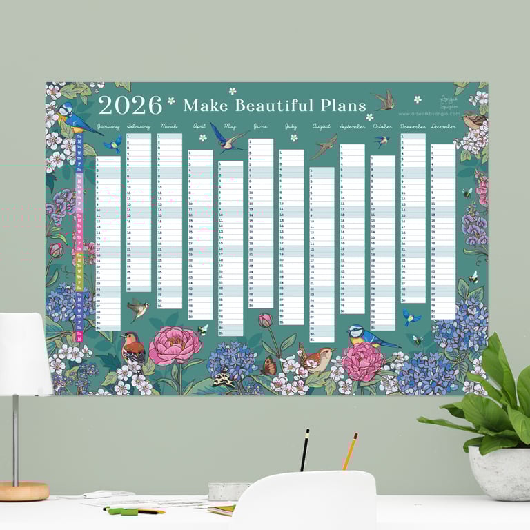 Year Wall Planner,  Make Beautiful Plans for 2026