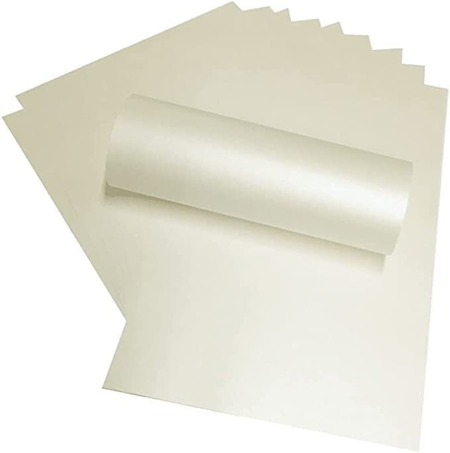 10 Sheets 12" x 12" Quarzo Pearlescent Scrapbook Card 290gsm Decorative Double S