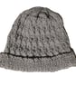Knitted handmade grey patterned hat - unisex - Image 2