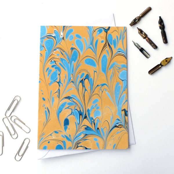 Lovely marbled paper art greetings card pattern... - Folksy