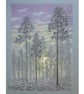 Evening landscape with trees, original artwork, landscape wall art