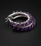  Amethyst and sterling silver gemstone hoop earrings, Aquarius gift - Image 1