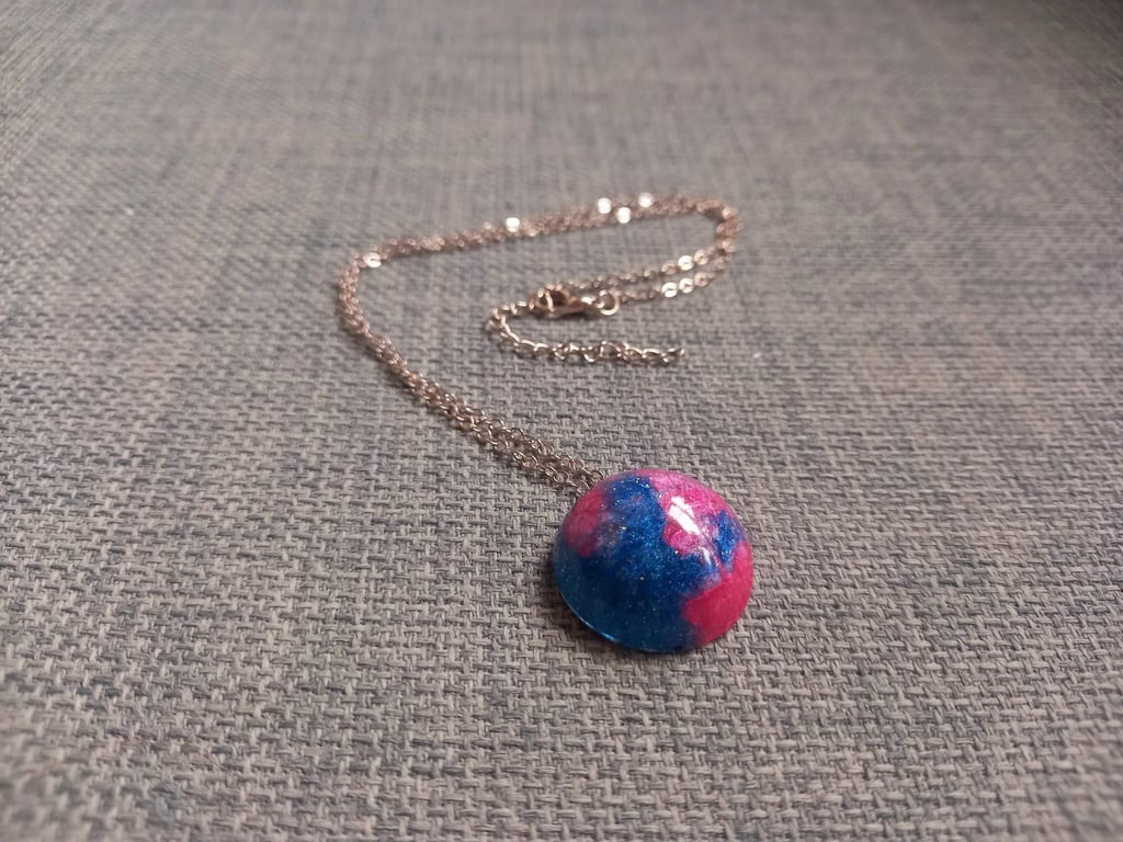 Pink and Blue Bubblegum Necklace