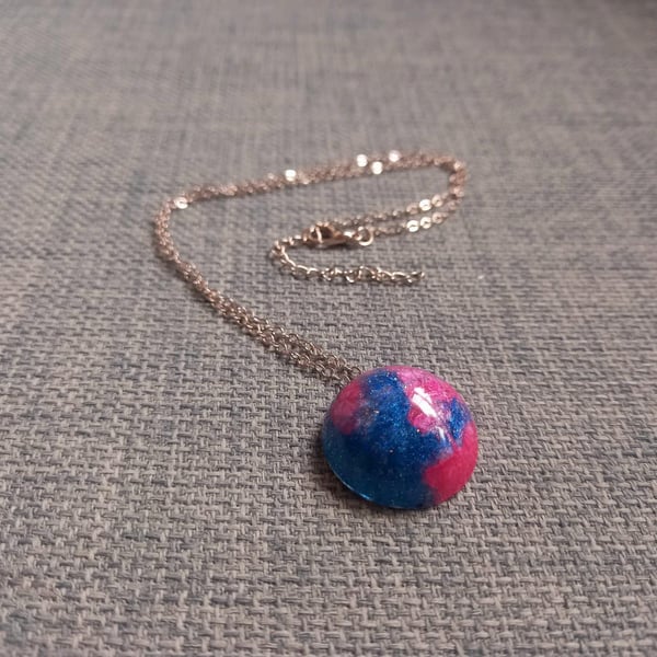 Pink and Blue Bubblegum Necklace