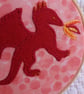 Embroidered hoop picture - DRAGON felt wall art - Image 3