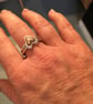 Silver & 9ct gold 2 interlocking Heart Rings - Image 4