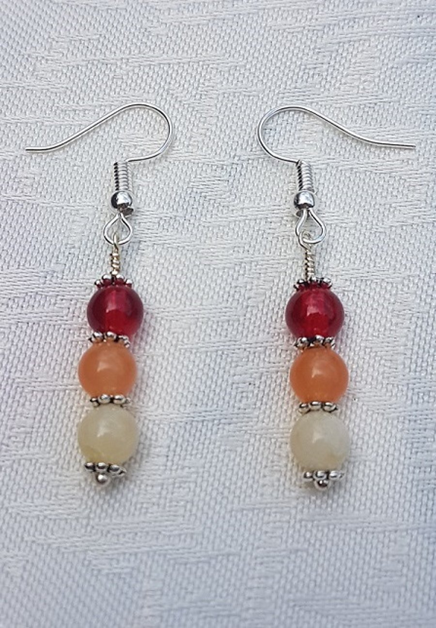 Gorgeous Red Spectrum Earrings No1