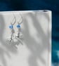 Silver Starfish Sea Glass Earrings