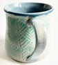 Large Blue Patterned Mug - Hand Thrown Stoneware Ceramic Mug - Image 4