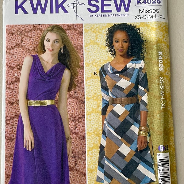 Kwik Sew Dress Pattern K4026. This pattern is new and uncut