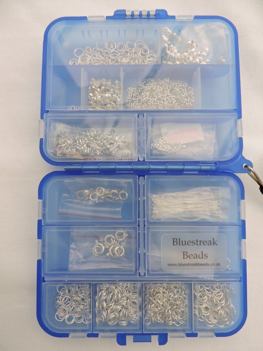 Box of Silver Plated Jewellery Findings