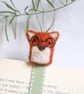 Woolly Fox Bookmark - Needle Felt Felted Handmade Wool Book Reading Marker Mark 