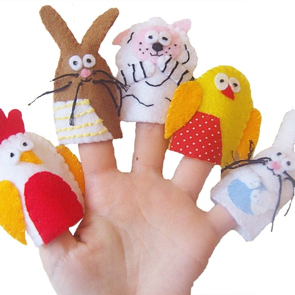 Baby Animal Finger Puppets, Kids Stocking Filler, Kids Easter Gift
