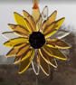 Fused Glass Mini Sunflower Wall Art, Hanging Mobile Decoration Keepsake, 8cm