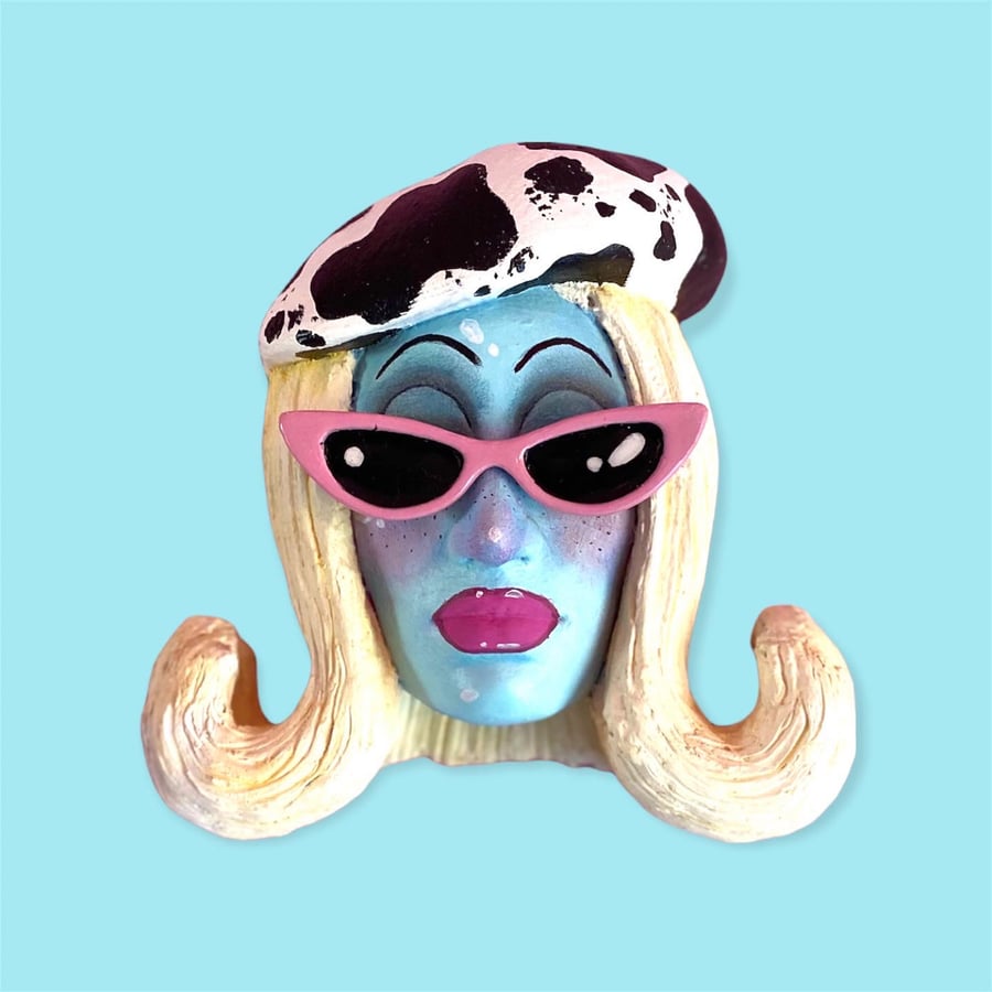 Juno birch Inspired 21cm pop art surrealism portrait sculpture wall decor