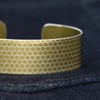 Gold honeycomb narrow aluminium cuff